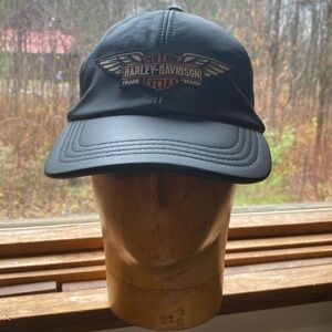 Leather Vintage Harley  Davidson baseball Cap